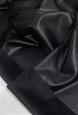 Экокожа на велюре ЧЁРНЫЙ 10486