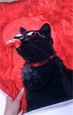 Кулир КОТ НА КРАСНОМ 10077