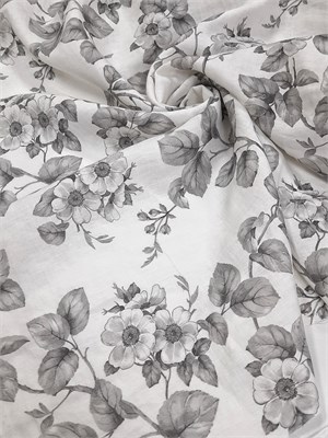 Лён 100% умягченный Цветы 10017