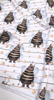 Футер двунитка МИШКИ ПЧЁЛКИ 10162