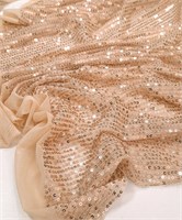 Пайетки на эластичной сетке СВЕТЛЫЙ БЕЖЕВЫЙ 10414