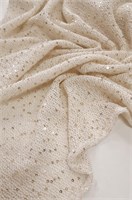 Вязаное полотно с пайетками ЭКРЮ 10218